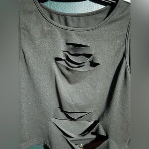 Black Sleeveless Cut-Out Top